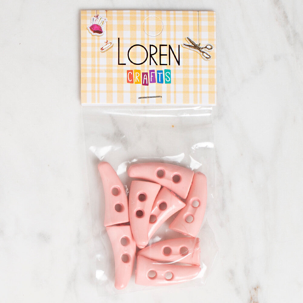 Loren Crafts 8'li pembe çoban düğme - 0137